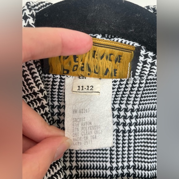 Vintage Positive Influence Cropped houndstooth Blazer Jacket Double Breasted - Picture 6 of 11
